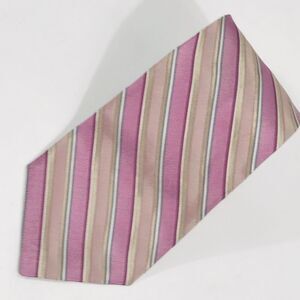 Calvin Klein Striped Tie Pink Tan Light Blue